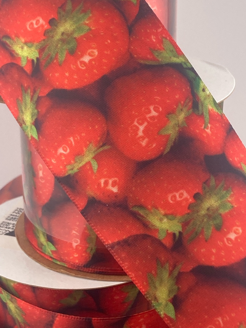 4) Offray Ribbon Strawberries Red & Green Strawberry Ribbon 2 1/4" x 9'
